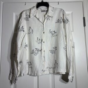 Chicos 100% Linen Button Up Blouse size 2